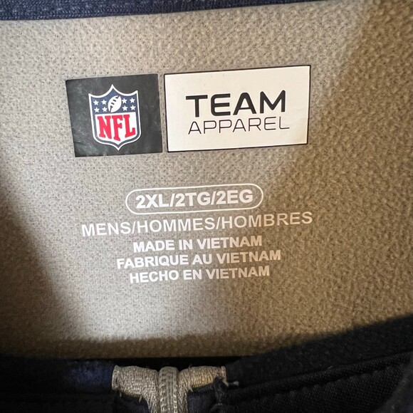 NFL Team Apparel Navy Grey Patriots 1/4 Zip Pullover Men's Size 2XL - Picture 2 of 4